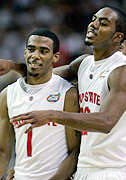 Mike Conley, Jr. & Ron Lewis after the Bucks beat Georgetown