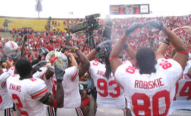 Buckeyes celebrate after beating Washington.