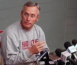 Ohio State Head coach Jim Tressel answers questions Thursday afternoon, November 1, 2007. 