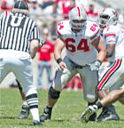 Ohio State football coach Jim Tressel said of center Jim Cordle, shown above during this year's spring game: 