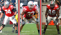 Kirk Barton, James Laurinaitis, and Dionte Johnson were selected by their teammates to serve as this year's captains