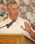 Jim Tressel meets with the media to preview Spring Practice