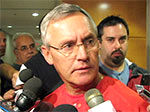 Head Coach Jim Tressel cut his conference short when the discussion turned to Ray Small and not Northwestern