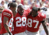 Chris Wells being helped from the field during Saturday's game against YSU.