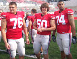 J.B. Shugarts, left, and Mike Adams, right, are out for the year while Mike Brewster, center, is in the starting lineup for a long while.