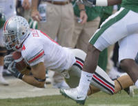 Kurt Coleman intercepts a pass agains the Michigan State Spartans in East Lansing (Photo: The Ozone)