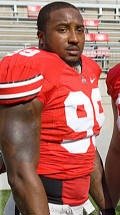 Curtis Terry, who has moved to FB from LB this season, wearing his new number 99 at photo day.