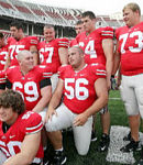 Offensive lineman Justin Boren (56), who transferred from Michigan to the Buckeyes over the summer, will redshirt this season before becoming eligible to play for OSU in the fall of 2009.