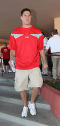 OSU senior QB Todd Boeckman checks in with the rest of the Buckeyes for fall camp on Sunday August 3, 2008