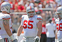 Justin Boren's hard-nosed play resulted in a few scuffles during spring practices. The junior was honorable mention All-Big Ten at Michigan in 2007. Photo: Kyle Robertson, Columbus Dispatch