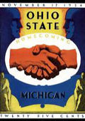 The 1934 Ohio State-Michigan poster's handshake did not stop the Buckeyes from dishing out a 34-0 shellacking.