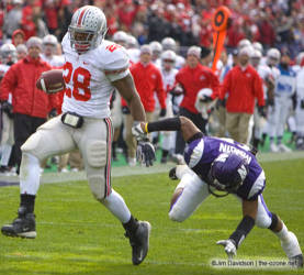 Beanie wells scores on a 55 yard run in the 2nd quarter against northwester novembeR 8, 2008 (Photo: Jim Davidson, The Ozone)