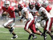 OSU QB Terrelle Pryor vs Troy September 20, 2008: Besides throwing for four touchdowns, Terrelle Pryor gave Ohio State an added running threat, gaining 66 yards.