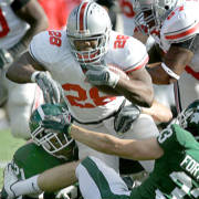 Ohio State junior Chris Wells is on a roll in October, averaging 134 yards rushing in three games. (Photo: Associated Press)