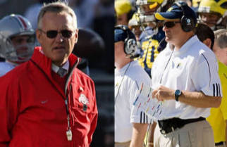 Ohio State Head Football coach Jim Tressel and Michigan Head Football Coach Rich Rodriguez