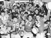 The Buckeyes celebrate after their victory over Michigan in 1954