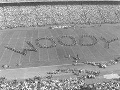 Band Spells Woody on Ohio Stadium Field